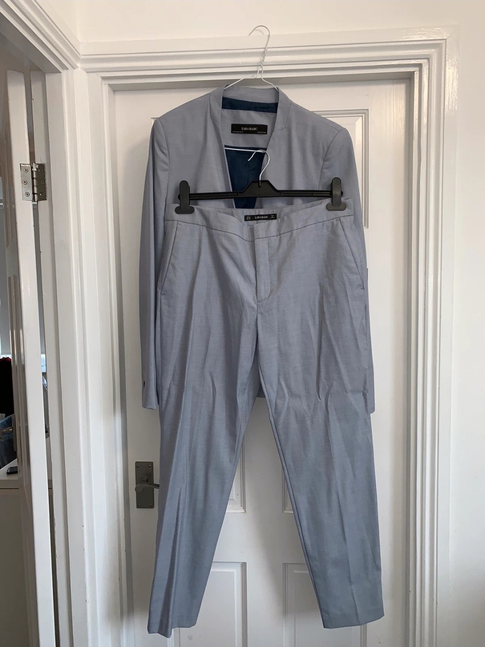 Zara Light Gray Women's Tailored Dress Pantsuit